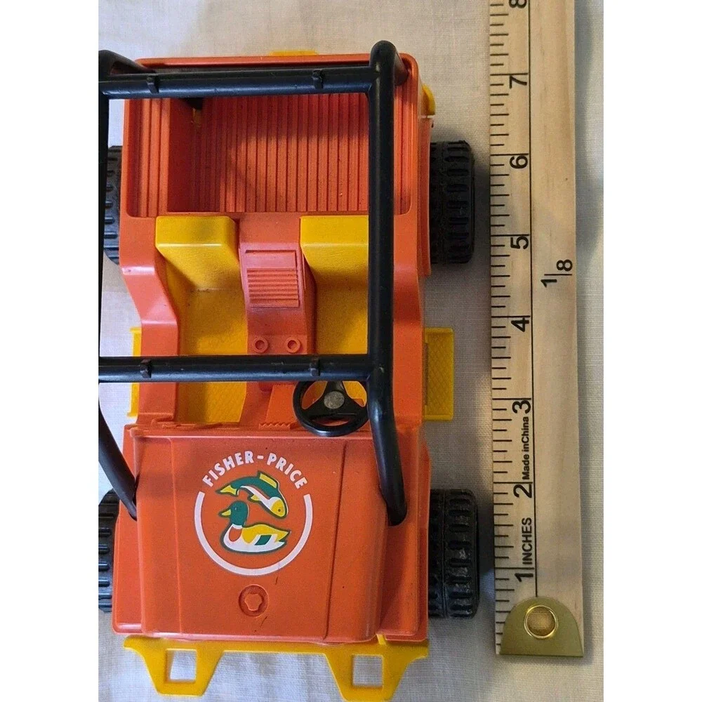Vintage 1977 Fisher Price Adventure People Northwoods Trailblazer Jeep Orange